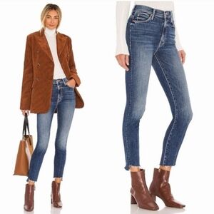 MOTHER The Stunner Zip Ankle Step Fray Jeans Walking On Coals Size 29  J1811